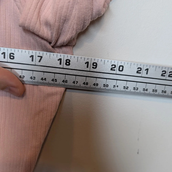 Old Navy Pink Long-Sleeve Square-Neck Rib-Knit Snap Bodysuit Women 2X - Picture 6 of 9